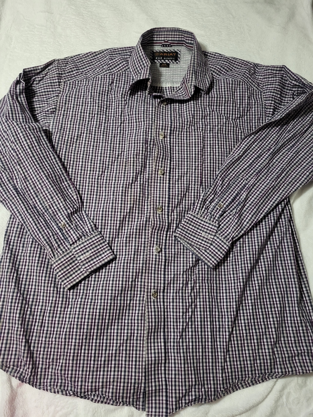 Ariat Pro Series Mens XL Plaid Western Button Down Shirt